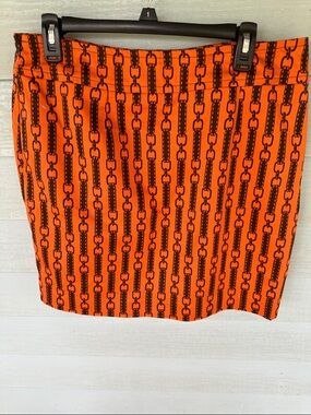 Skirtin Around Size 12 orange and brown equestrian skirt